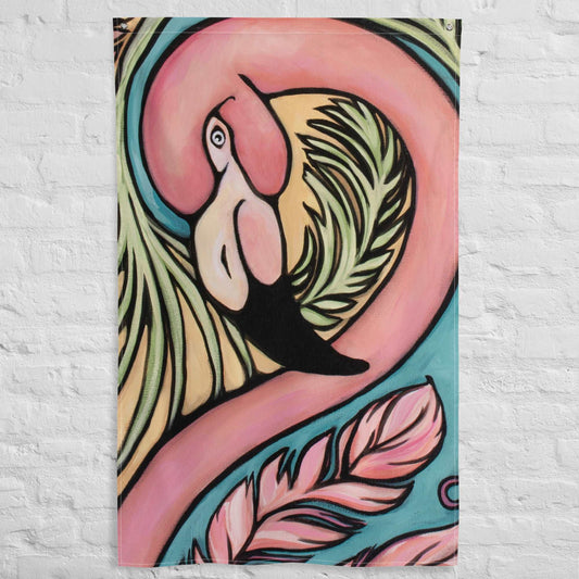 Flamingo Baby Tapestry Flag