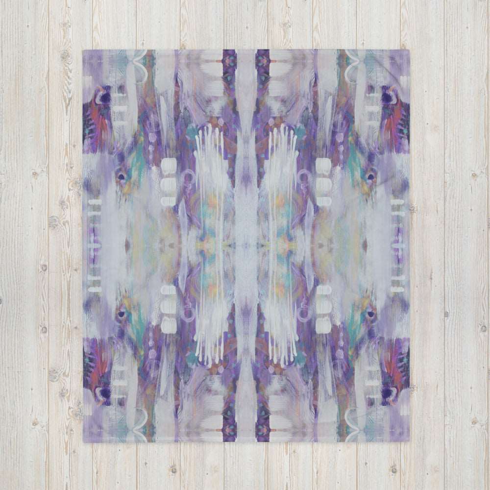 Abstract Art, Purple Throw Blanket