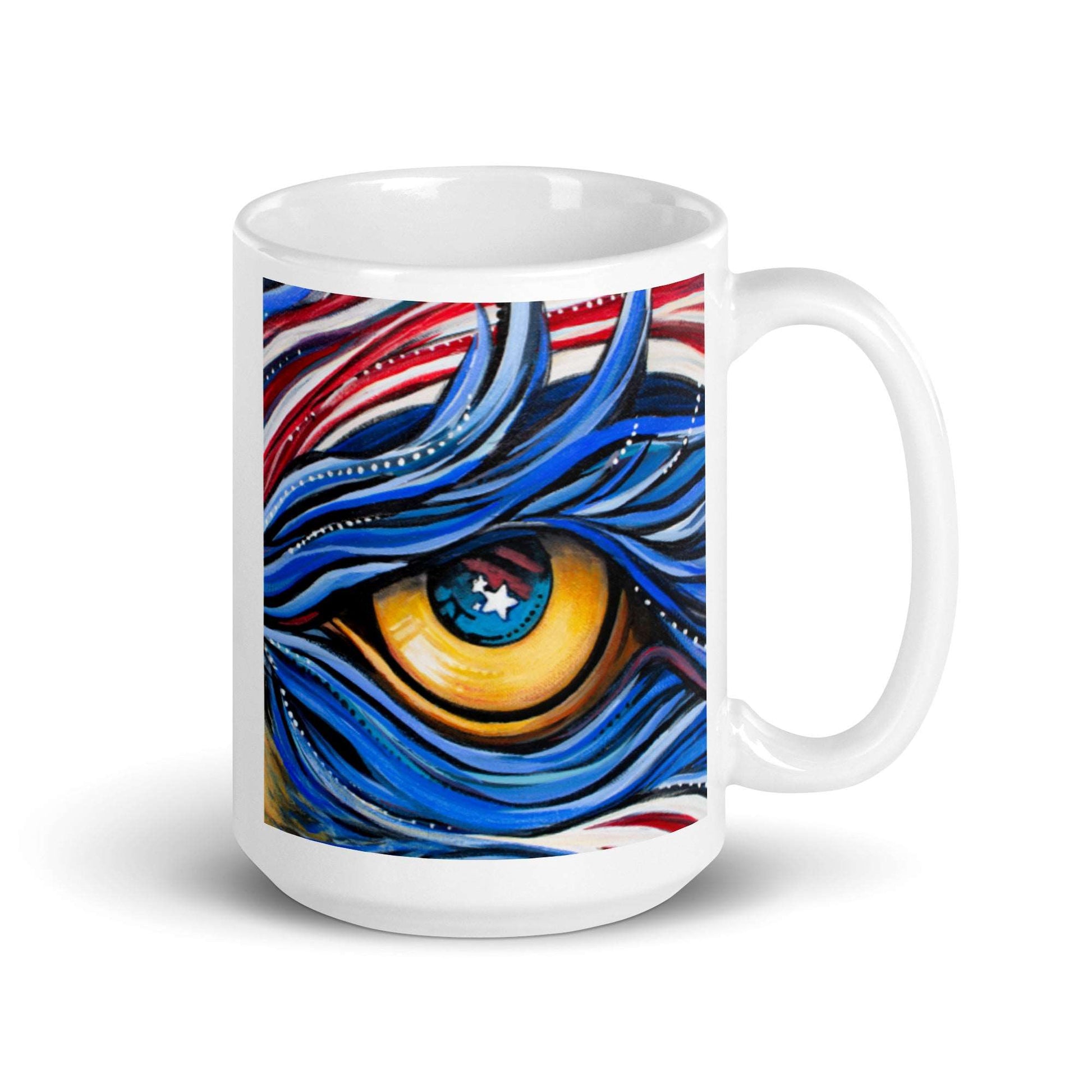 Eagle Eye, White glossy mug