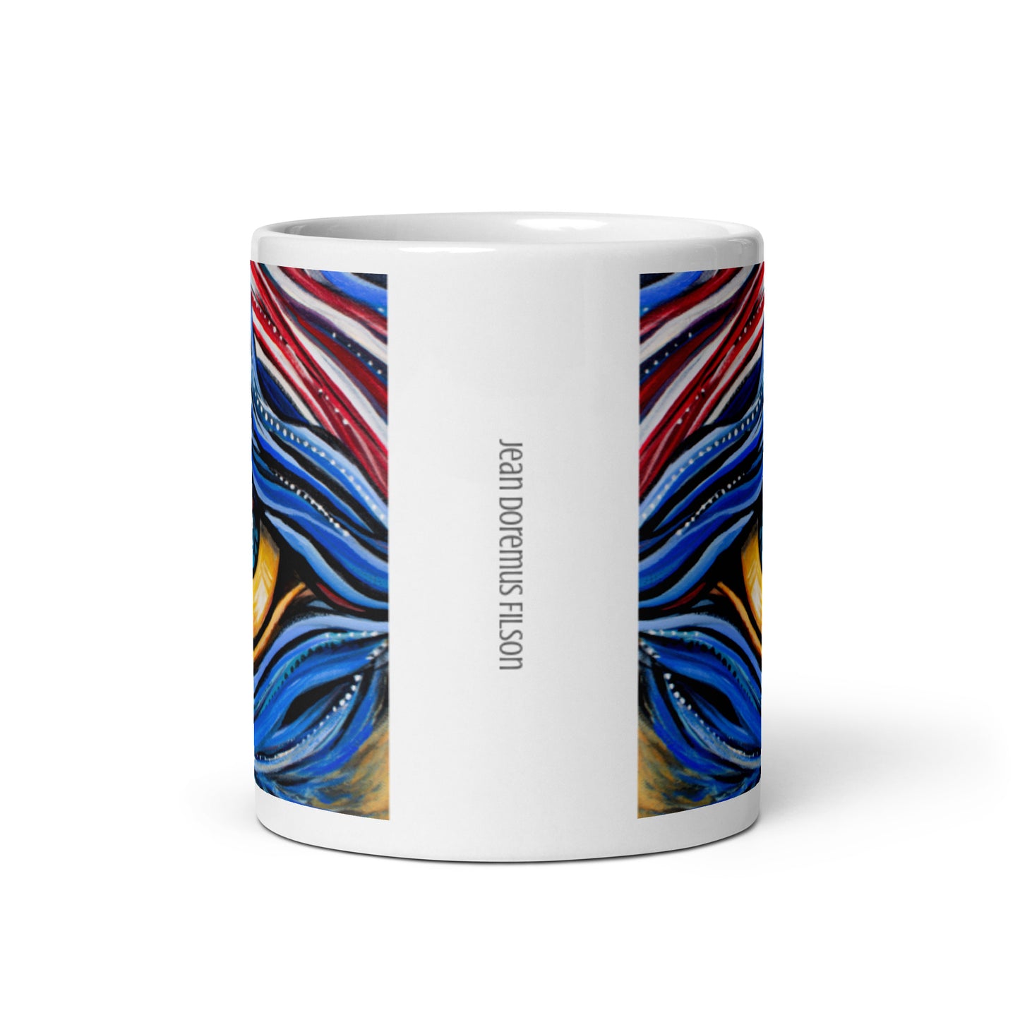 Eagle Eye, White glossy mug