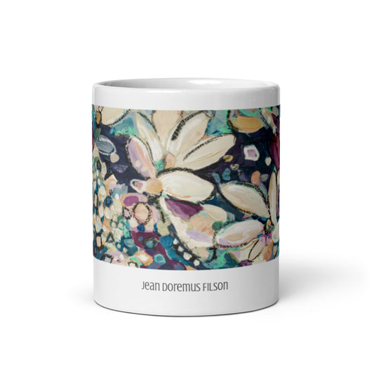 Flower Fix, White glossy mug