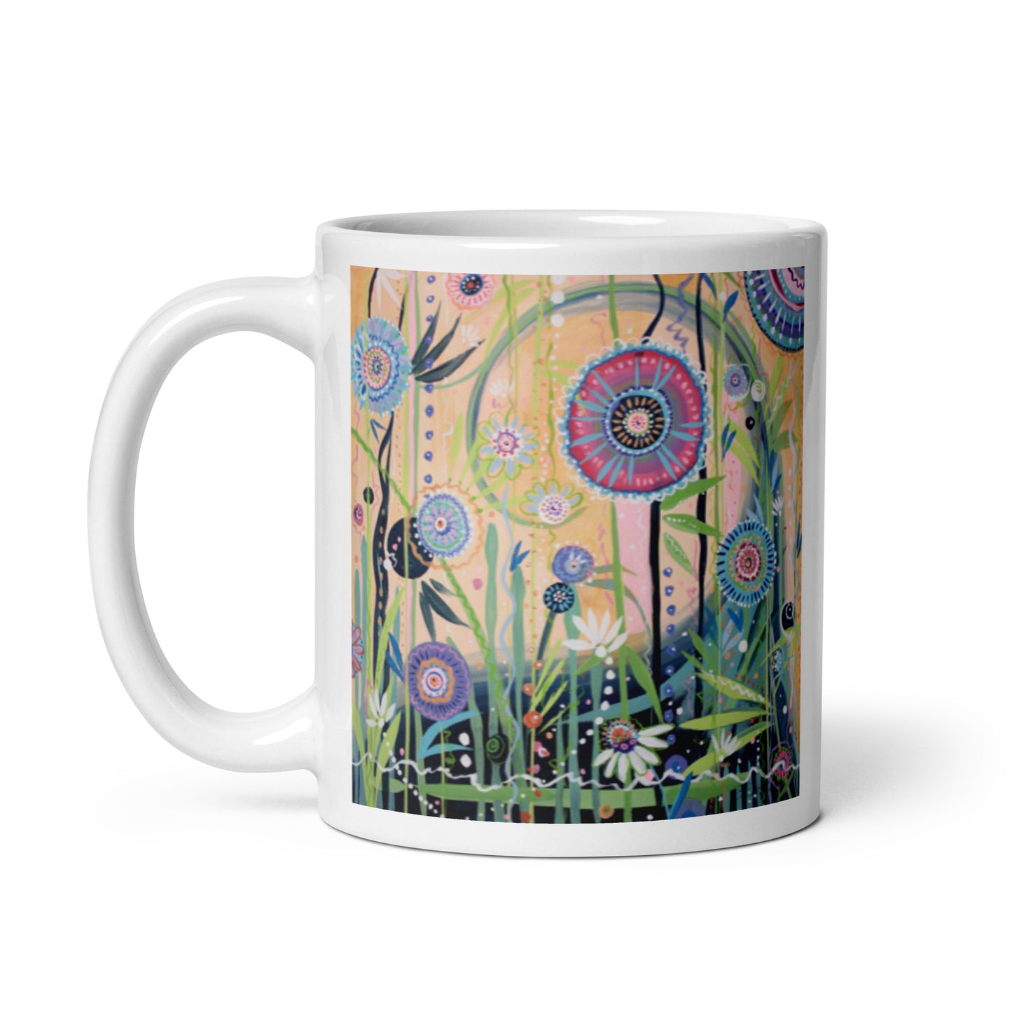 Song of Spring, White glossy mug