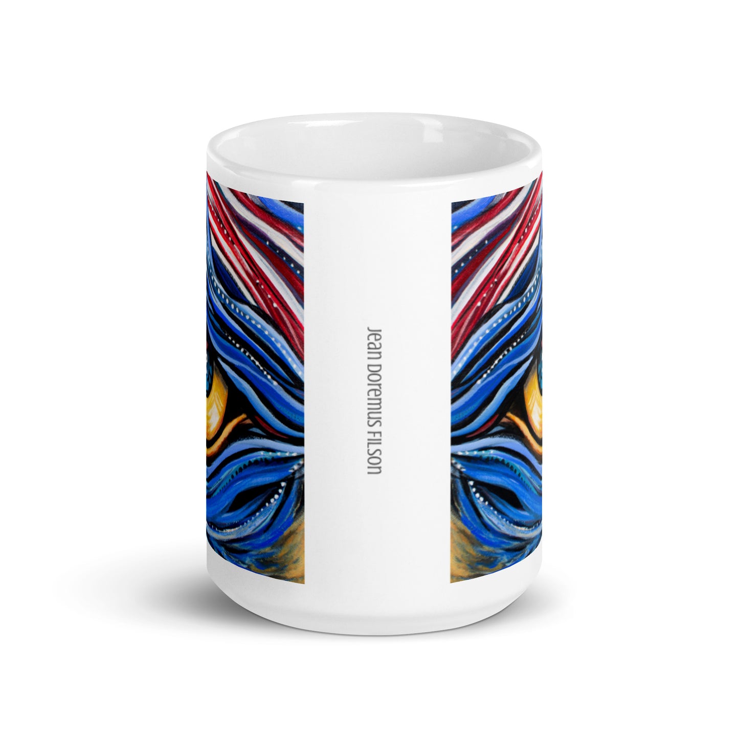 Eagle Eye, White glossy mug