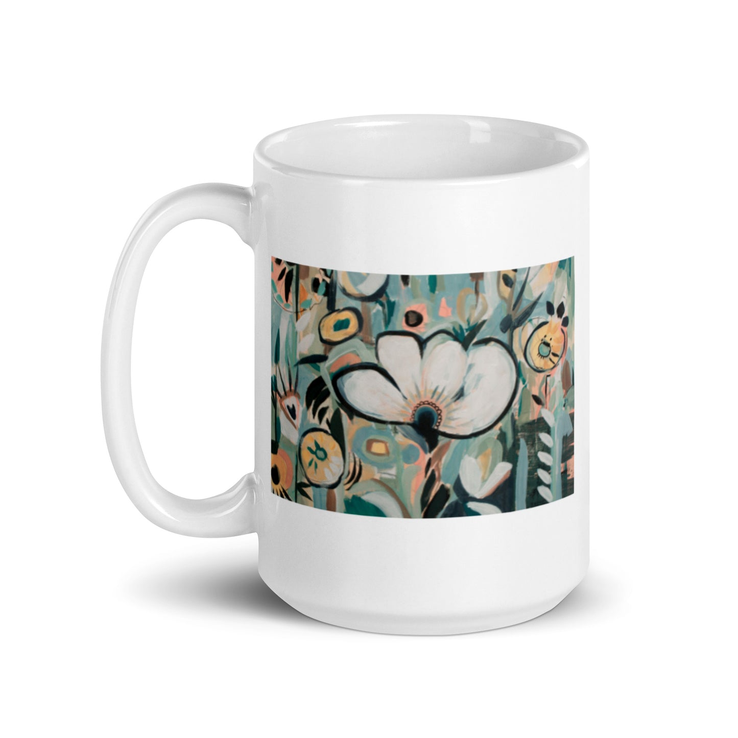 In Lieu of Flowers, White glossy mug