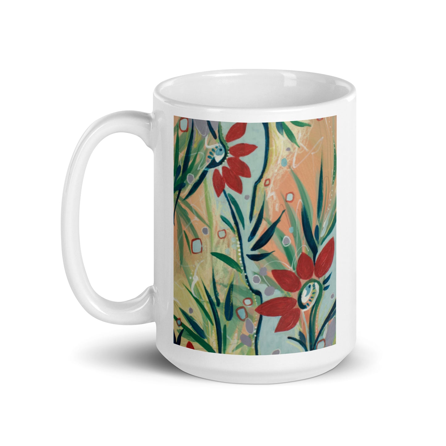 Footsteps in the Distance, 2-3 White glossy mug